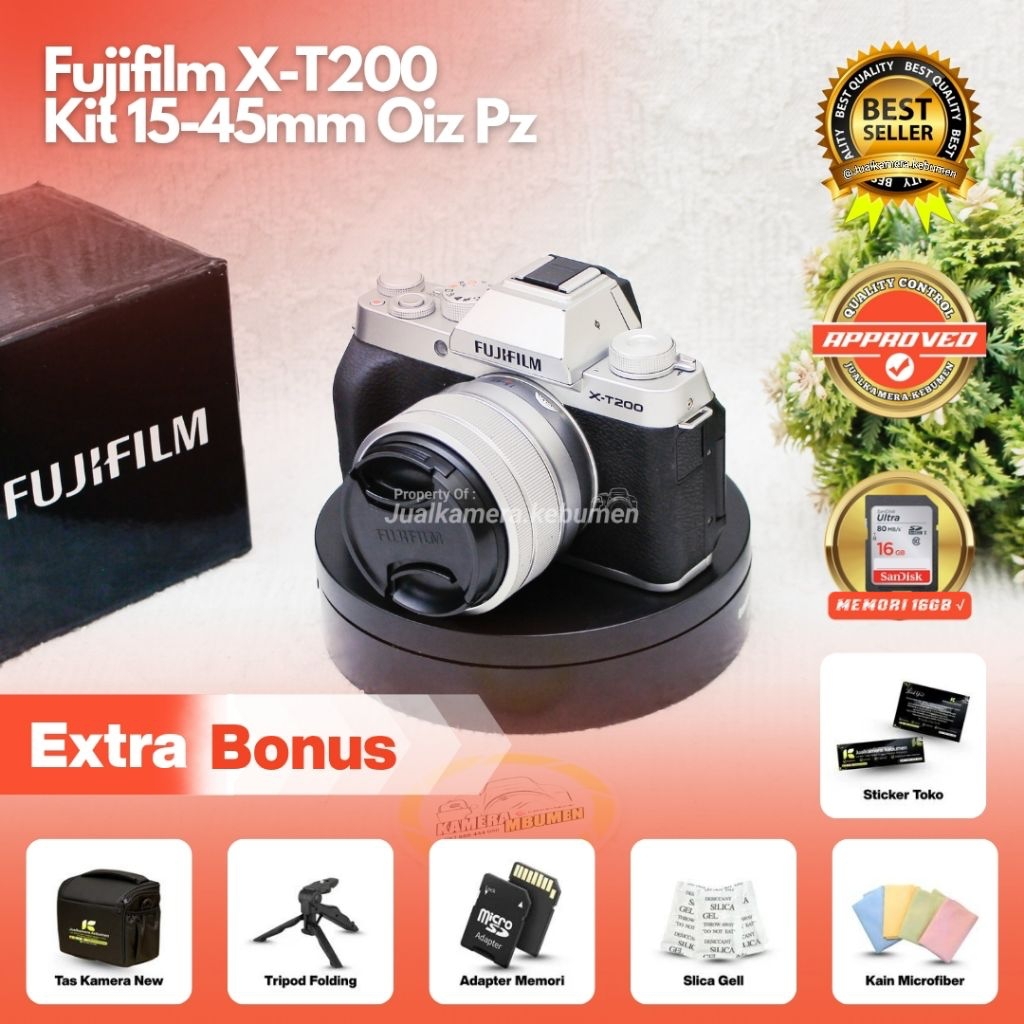FUJIFILM XT200 15-45MM MURAH SIAP PAKAI - FUJIFILM X-T200 KIT 15-45MM OIS PZ - KAMERA MIRRORLESS FUJ