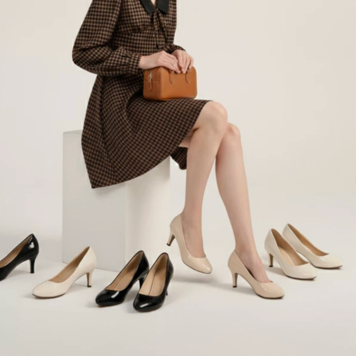 Alova Basic Pump Sepatu pantofel Korea Heel 7cm Hak Runcing Wanita Hills Stileto Runcing