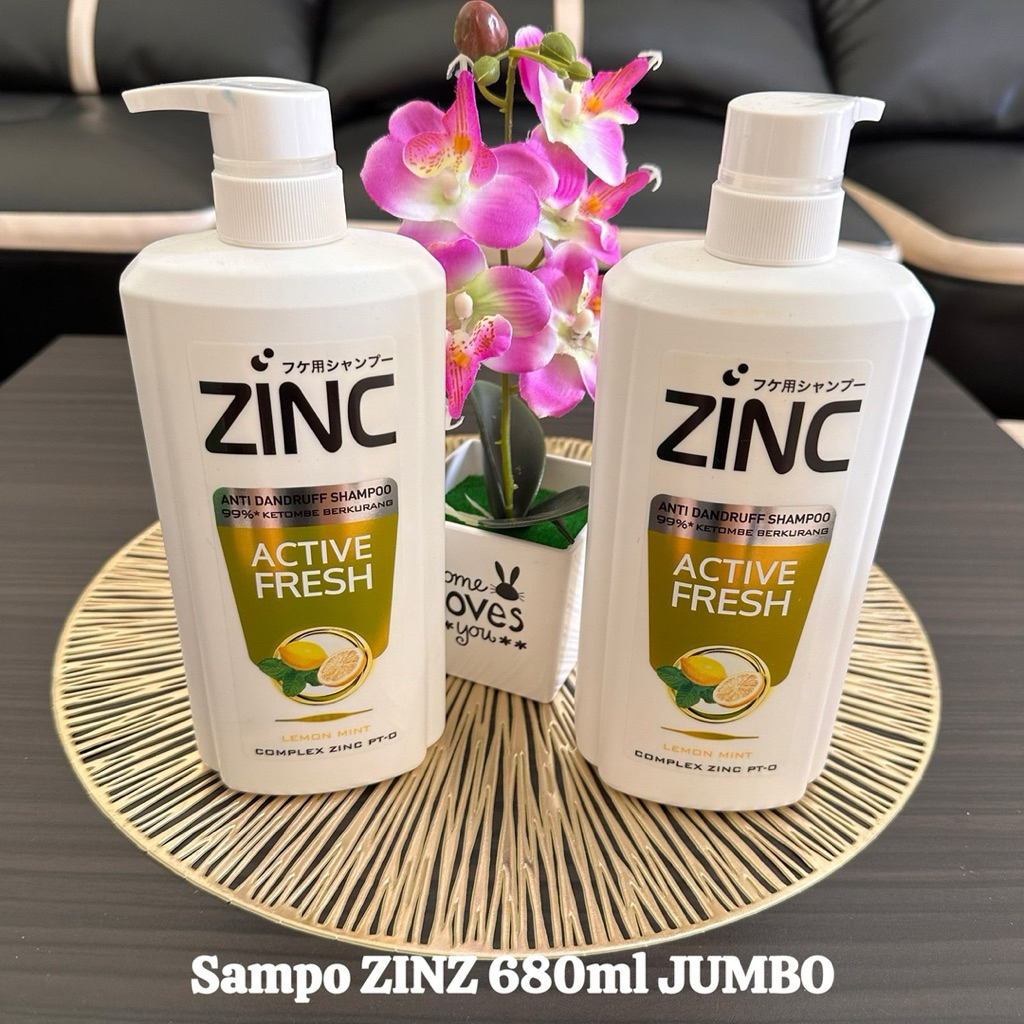 Shampoo ZINC Jumbo 680ML - Shampoo Zinc Pump 680ml - Sampo Zinc Botol Pump - Sampo Zinc Refeshing Co