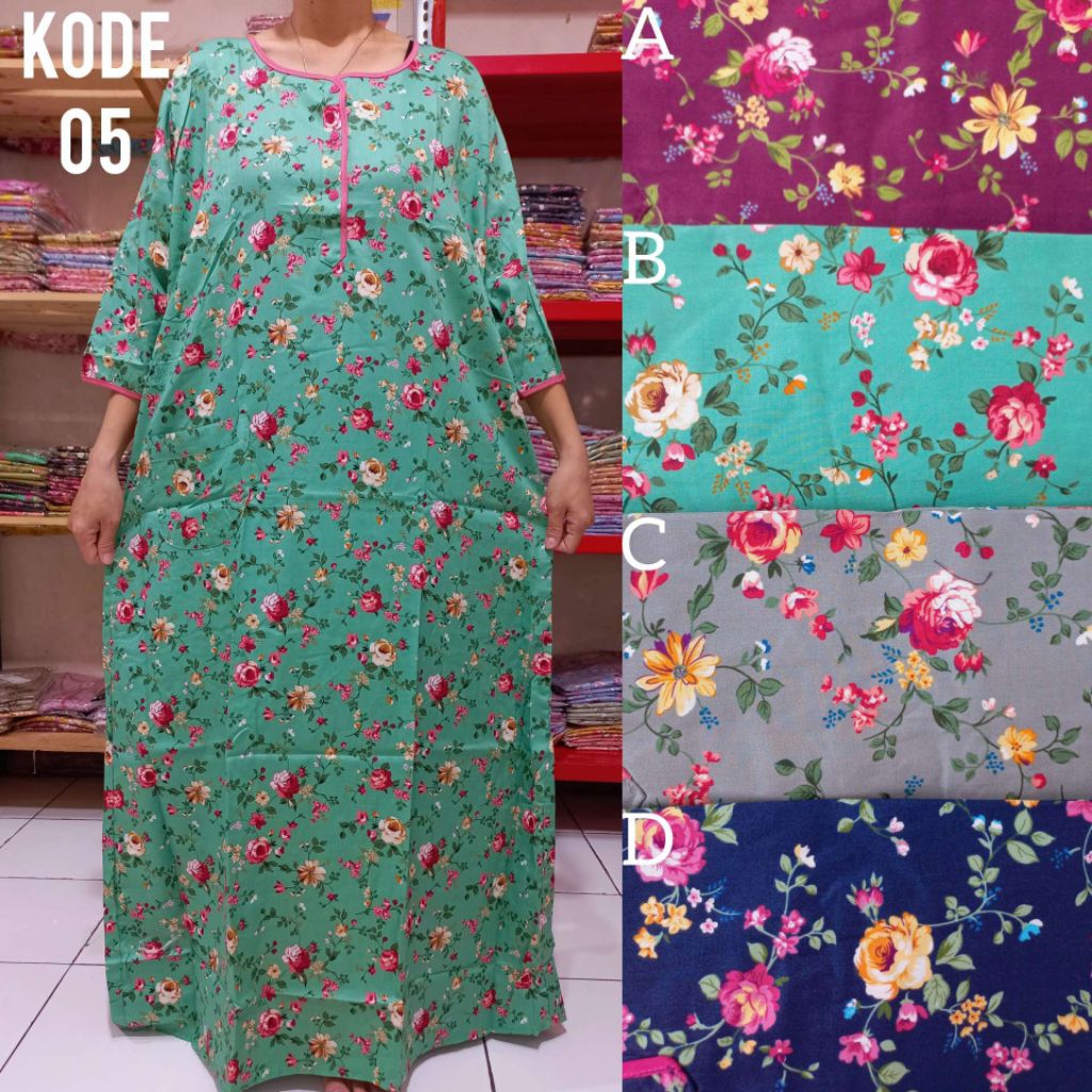 Daster Panjang Longpen/ Longdress Lengan 3/4 Katun Sabata Halus Pretty Girl