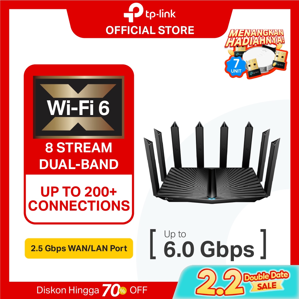 TP-Link Archer AX80 AX6000 WiFi 6 Router Wireless Dual Band Gigabit 8 Antenna Mesh Gaming VPN New