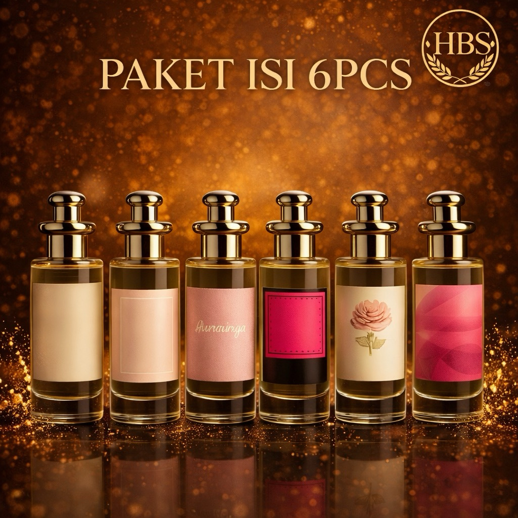 Bundling 6 Botol Parfum Thailand 35ml By HBS - Paket Parfum Aroma Pria Wanita Unisex