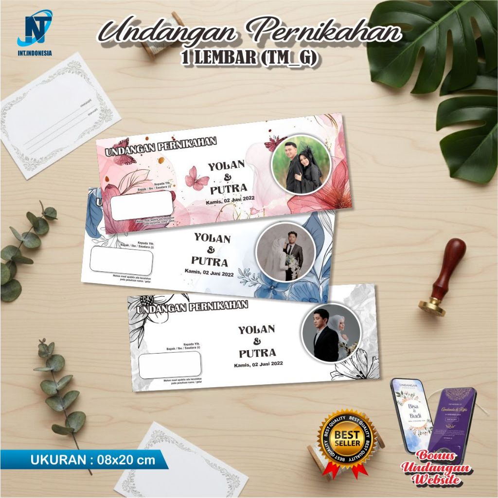 Undangan Pernikahan 1 Lembar TM_G