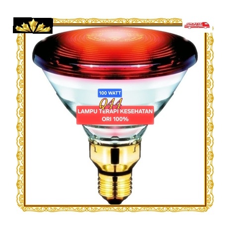 Q44 Lampu terapi 100 W infrared ORI 100% PENYEMBUH SEHAT Bohlam Infra RED Merah FISIOTHERAPY Kesehat