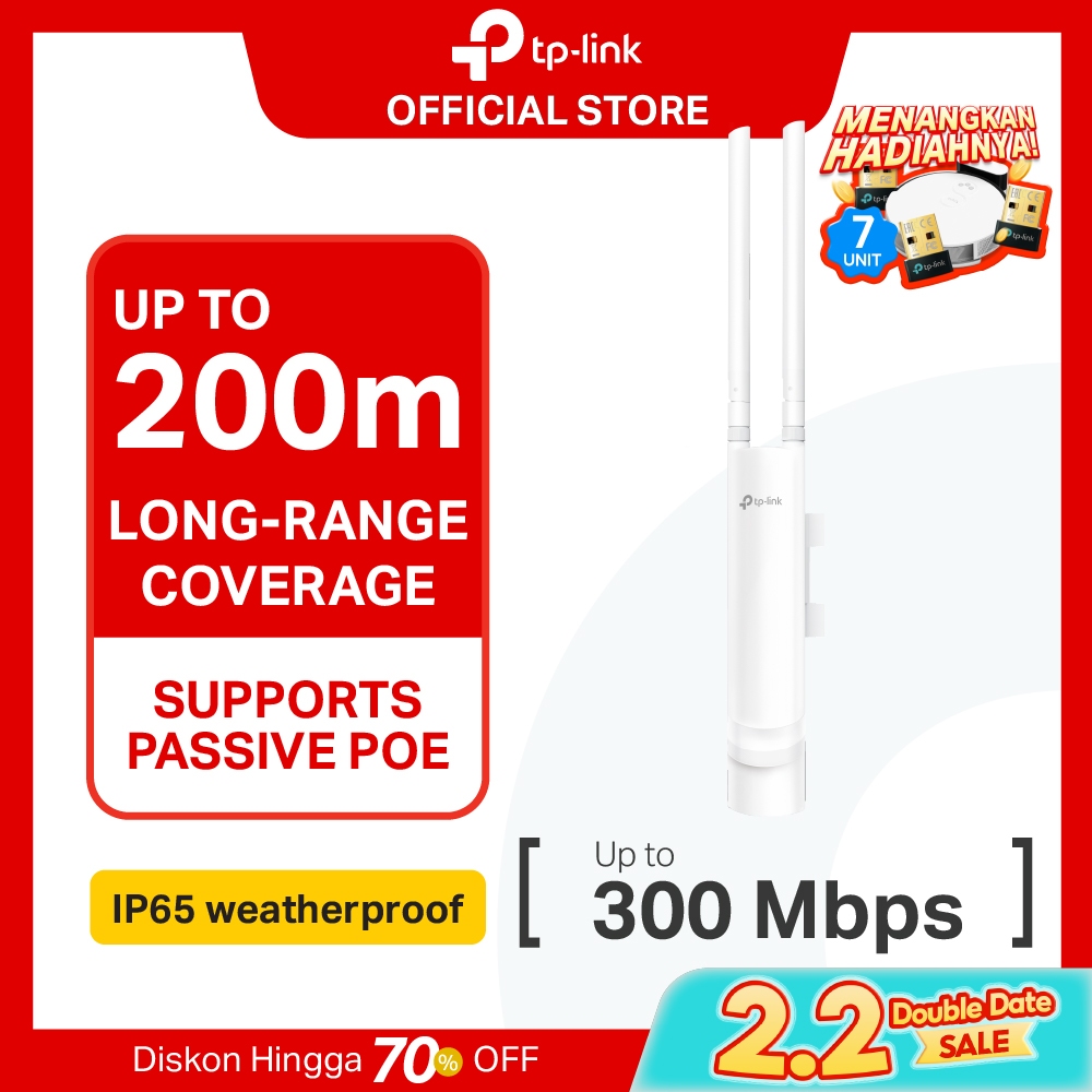 TP-LINK Omada EAP110 Outdoor | 300Mbps Wireless N Outdoor Access Point | IP65 Tahan Cuaca | SDN