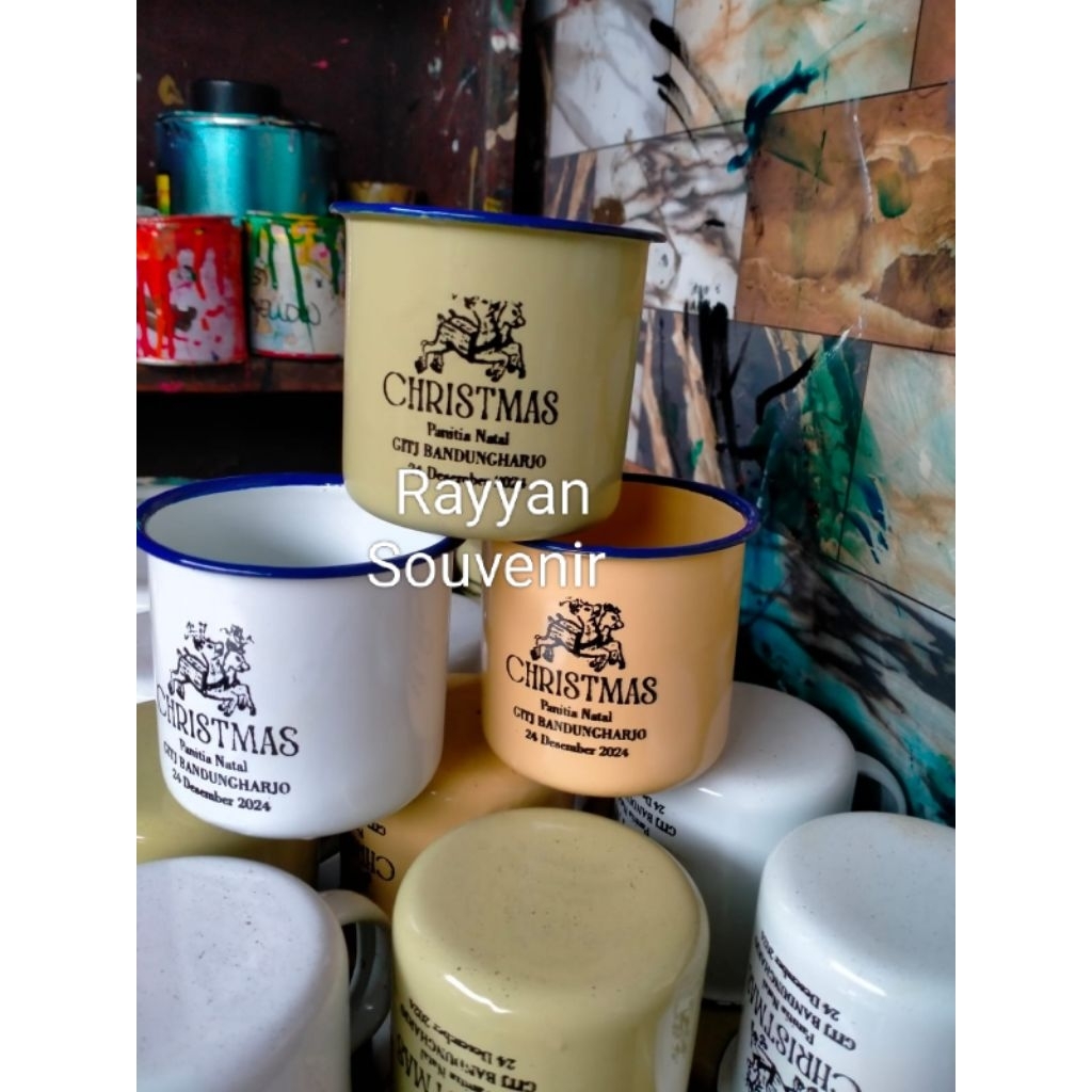 souvenir cangkir enamel/souvenir cangkir jadul/souvenir gelas kopi/souvenir custom