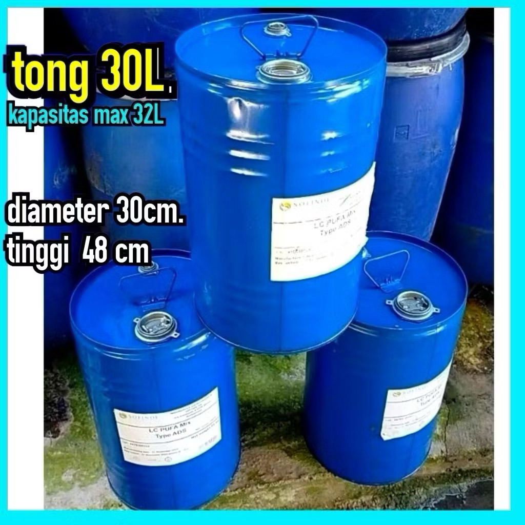 tong besi 30 liter bekas minyakikan mulus wadah bensin dll - drum besi tebal terMURAH