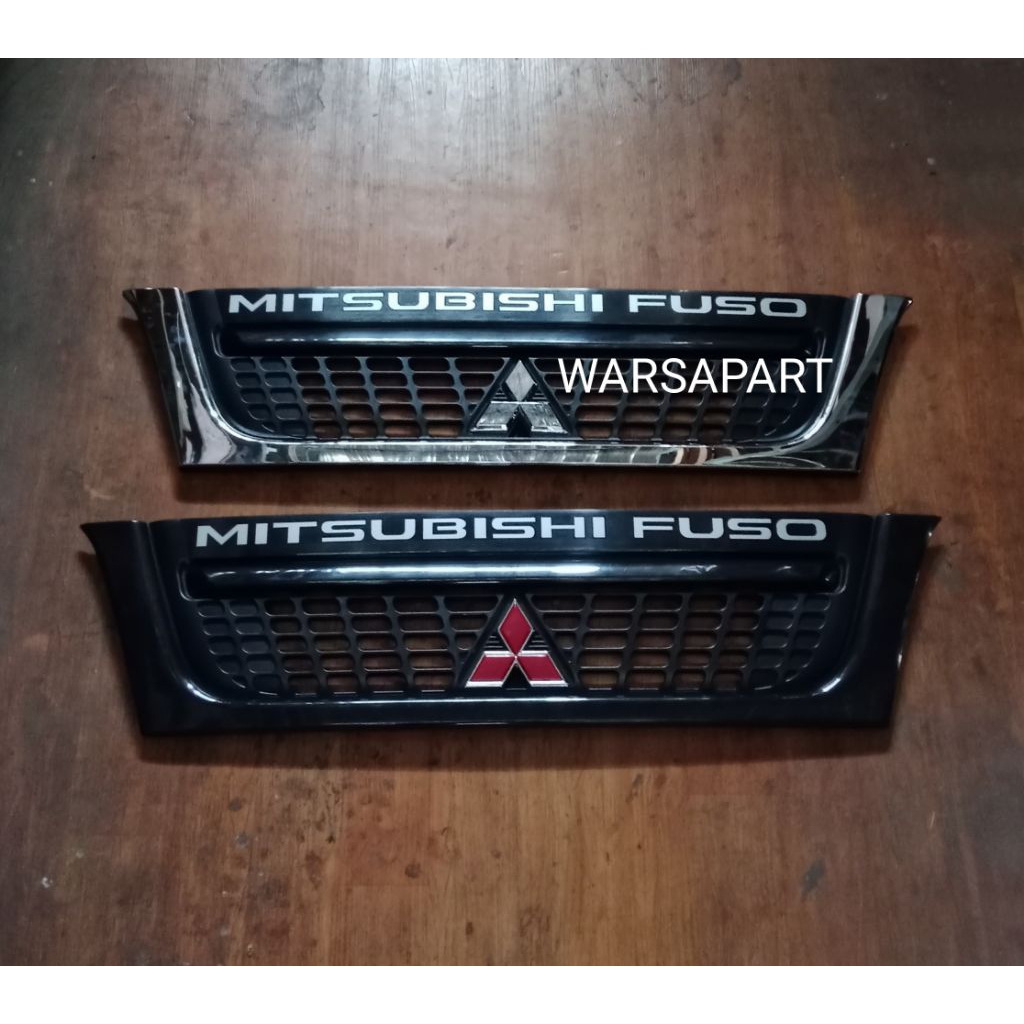 GRIL GRILLE DEPAN CANTER 125ps EURO2 (kabin pendek) HITAM & CHROME BEST QUALITY