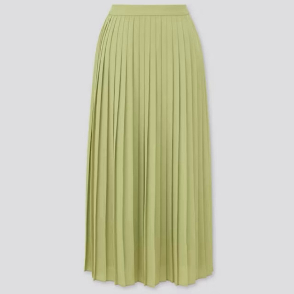 Uniqlo Green Lime Pleated Skirt