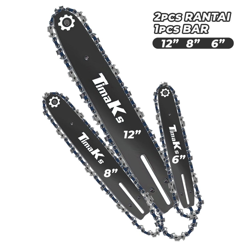 Bar & Rantai Chainsaw 6” 8” 12” Inch Guide Bar Sparepart Gergaji Mesin-6764