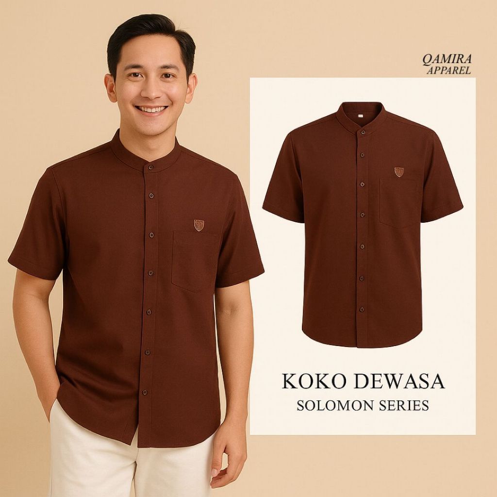 AZ ZIKRA Baju Koko Kemeja Lengan Pendek Pria Dewasa AZZ028