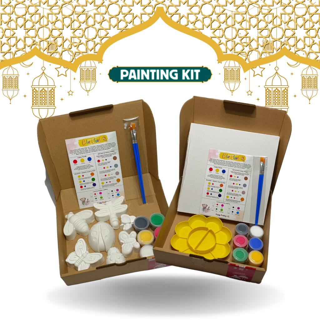 Paket Gypsum Cupcake Painting Kit Mainan Lukis Alat Melukis Anak Gypsum DIY Patung Gipsum Lukis