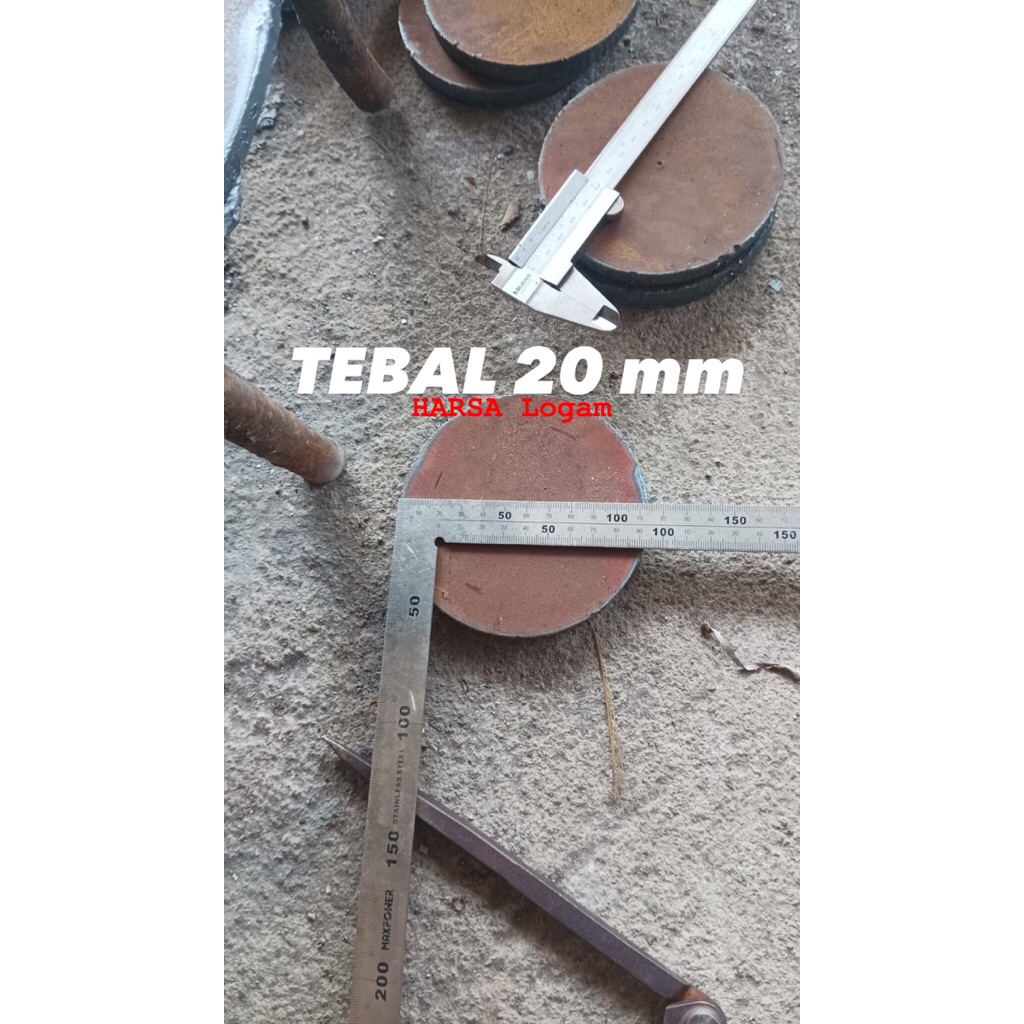 PLAT BAJA POTONG BULAT TEBAL 20 mm Diameter 11 - 20 cm l Plat besi presisi