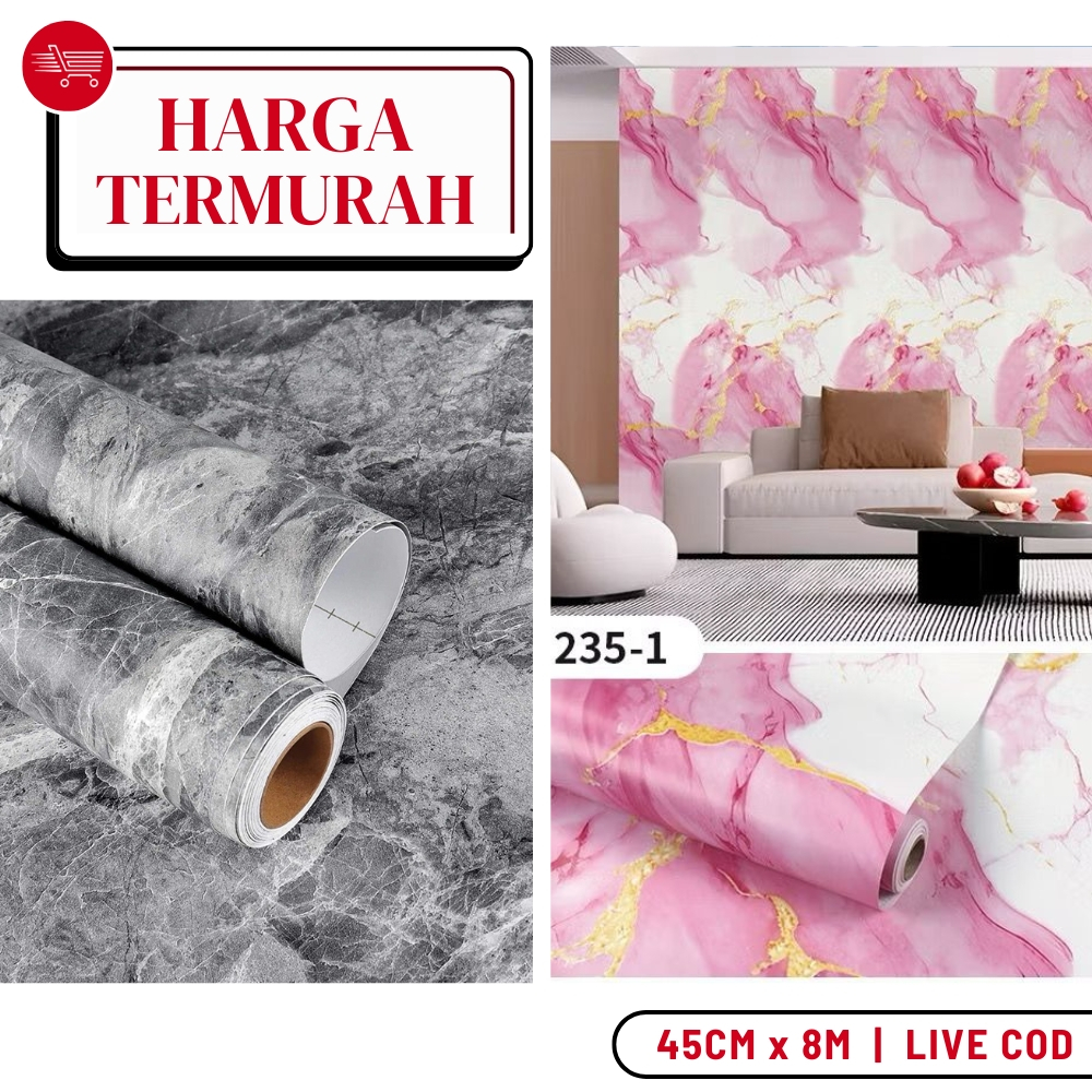 Live COD Stiker Wallpaper Dinding Wallpaper Marmer Dinding Wallpaper Marmer PVC Wallpaper Marmer Ant