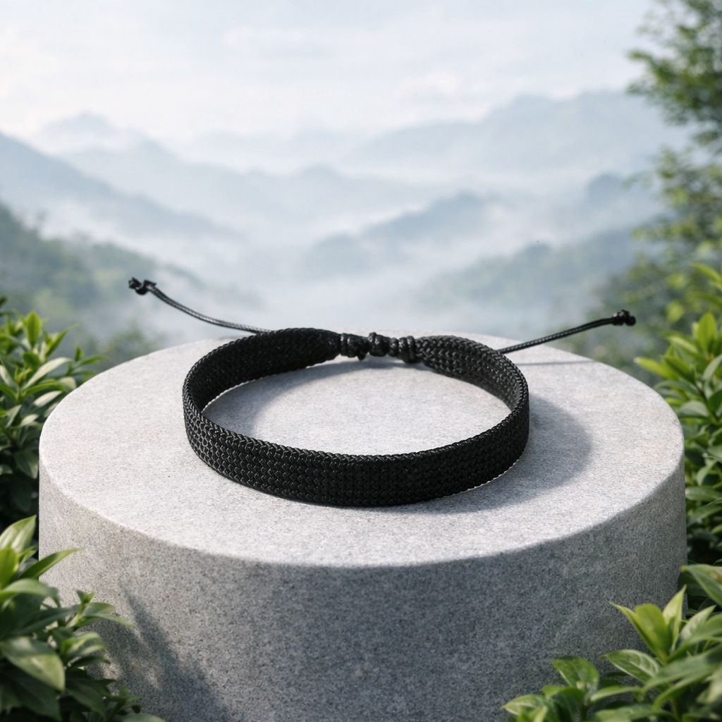 gelang hitam polos/gelang pria wanita/gelang handmade