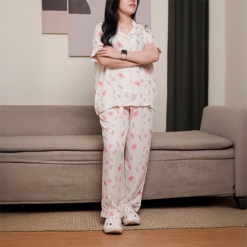 Elara - baju tidur wanita set panjang 3 in 1 baju tidur wanita bahan rayon premium