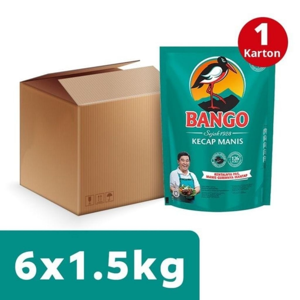 Kecap Bango 6 X 1,5 KG Dus / Kecap Bango 1,5 Kg x 6 pcs Dus / Bango 1,5kg Dus