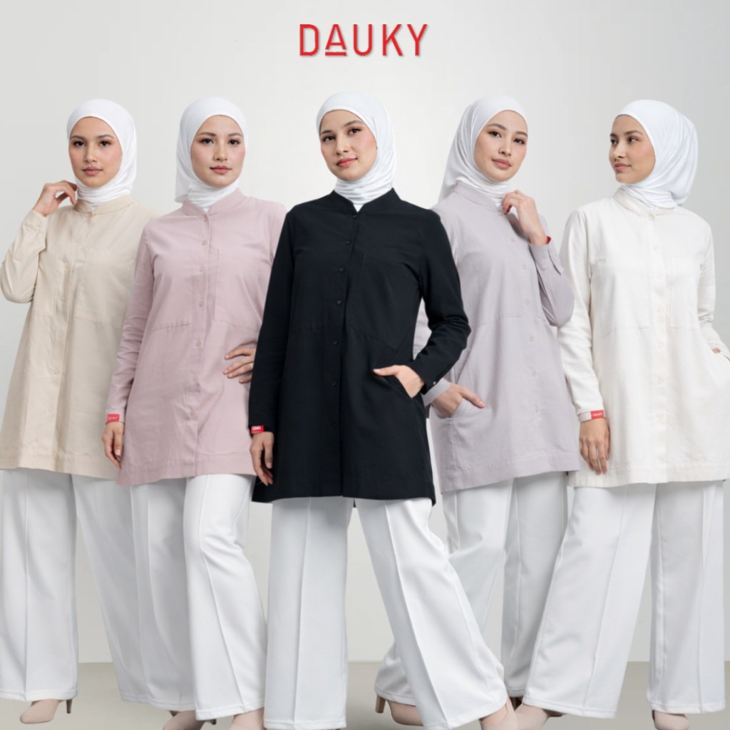 Dauky Atasan Tunik Kemeja Wanita M Tunic Regular Pocket