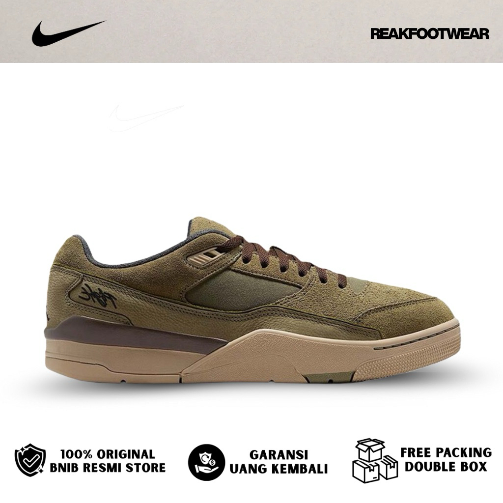 Jordan Flight Court Medium Olive Baroque Brown 100% Authentic [HF3255-202]