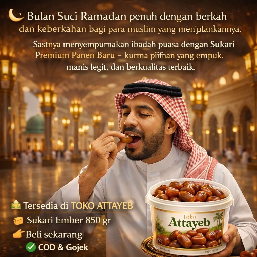 kurma sukari Ember al Qassim 850gr Premium Promil Kemasan Ember (EXP 2027) Timur Tengah 850 gr High 