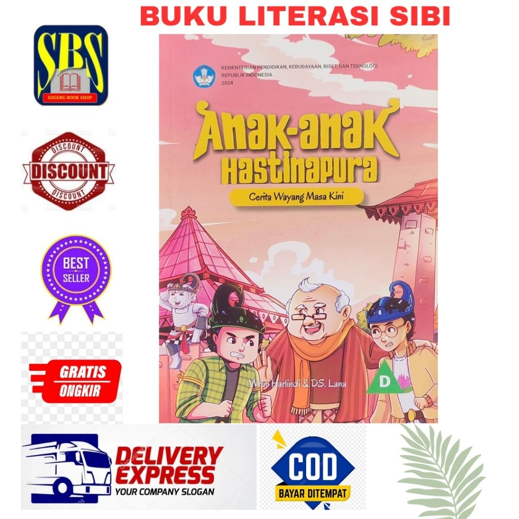 Buku Sibi "ANAK-ANAK HASTINAPURA" Literasi pojok baca asli dengan barcode, Buku bacaan anak TK & PAU