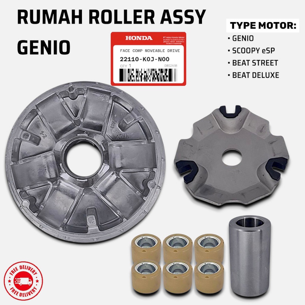 Rumah Roller Assy Set Genio Beat Esp New Street Fi Deluxe Scoopy 2020-2021 KOJ