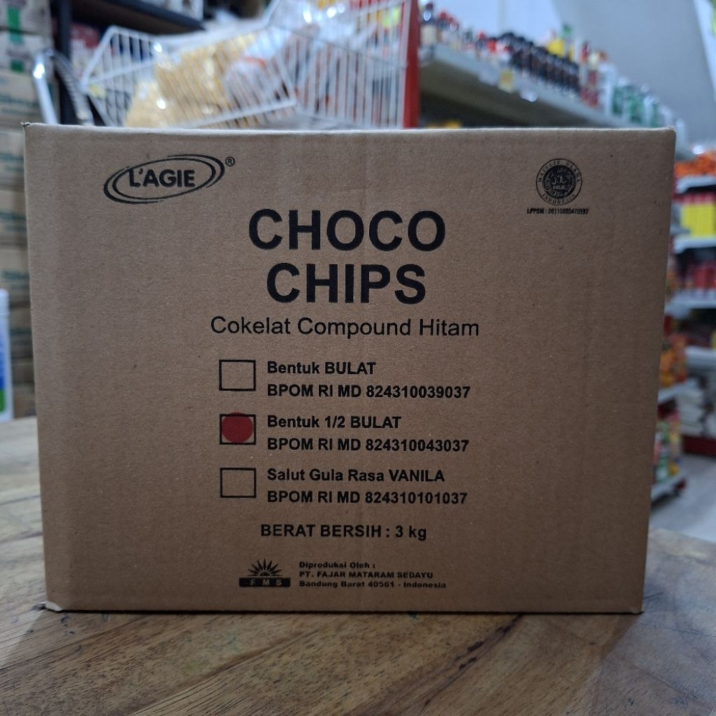 CHOCO CHIPS LAGIE 3 KG / CHOCO CHIPS BELAH