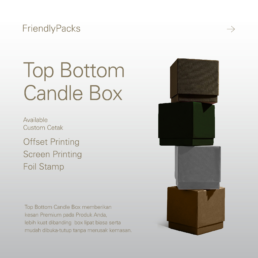 Top Bottom Candle Box / Candle Hard Box / Premium Gift Hampers / Kotak Lilin