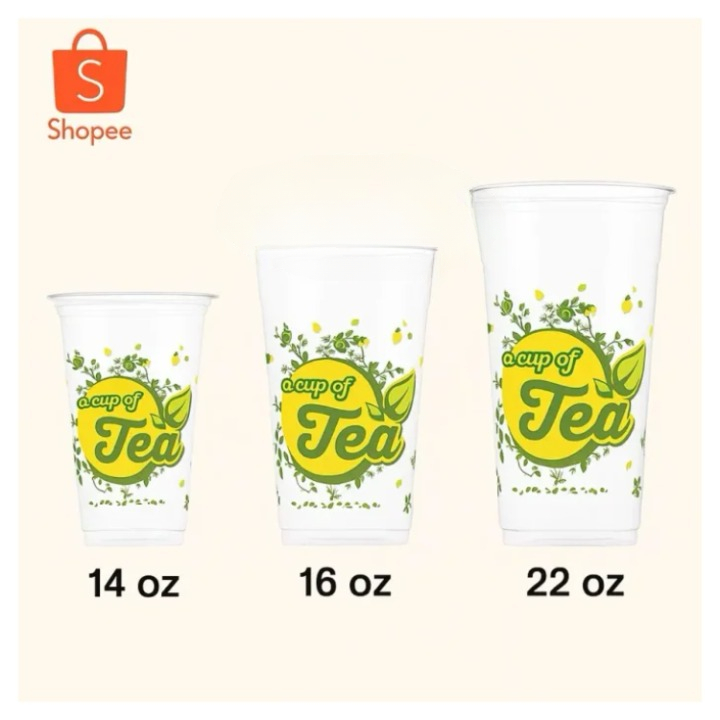 Gelas Plastik Cup Of Tea Starindo 14oz 16oz 14 16 Oz Tebal Minuman Teh (50 Pcs)