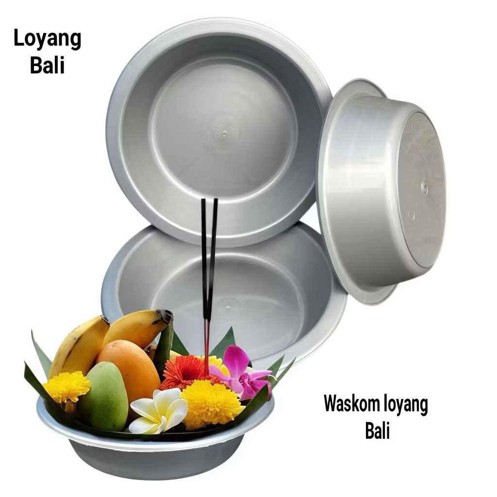 (12PCS) LOYANG PLASTIK BALI 16 / BOKOR PLASTIK RENBOW SILVER