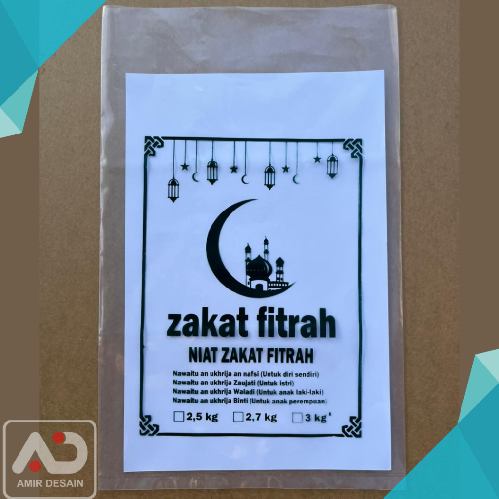 PLASTIK BERAS ZAKAT FITRAH SABLON, MURAH & TEBAL