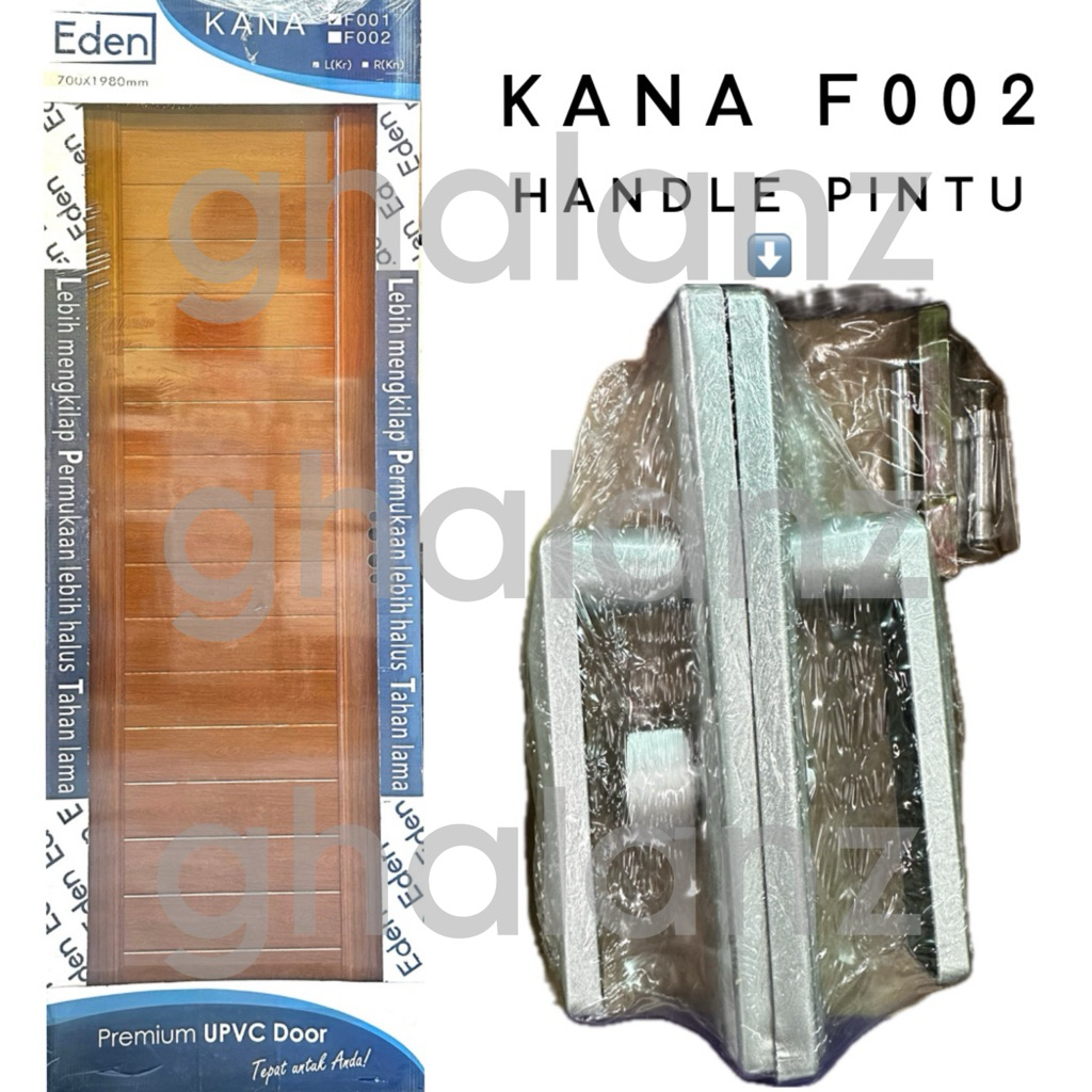 Pintu Kamar Mandi UPVC EDEN Kana F002 / PINTU UPVC Full Panel Motif Kayu / Pintu Kamar Mandi Motif M