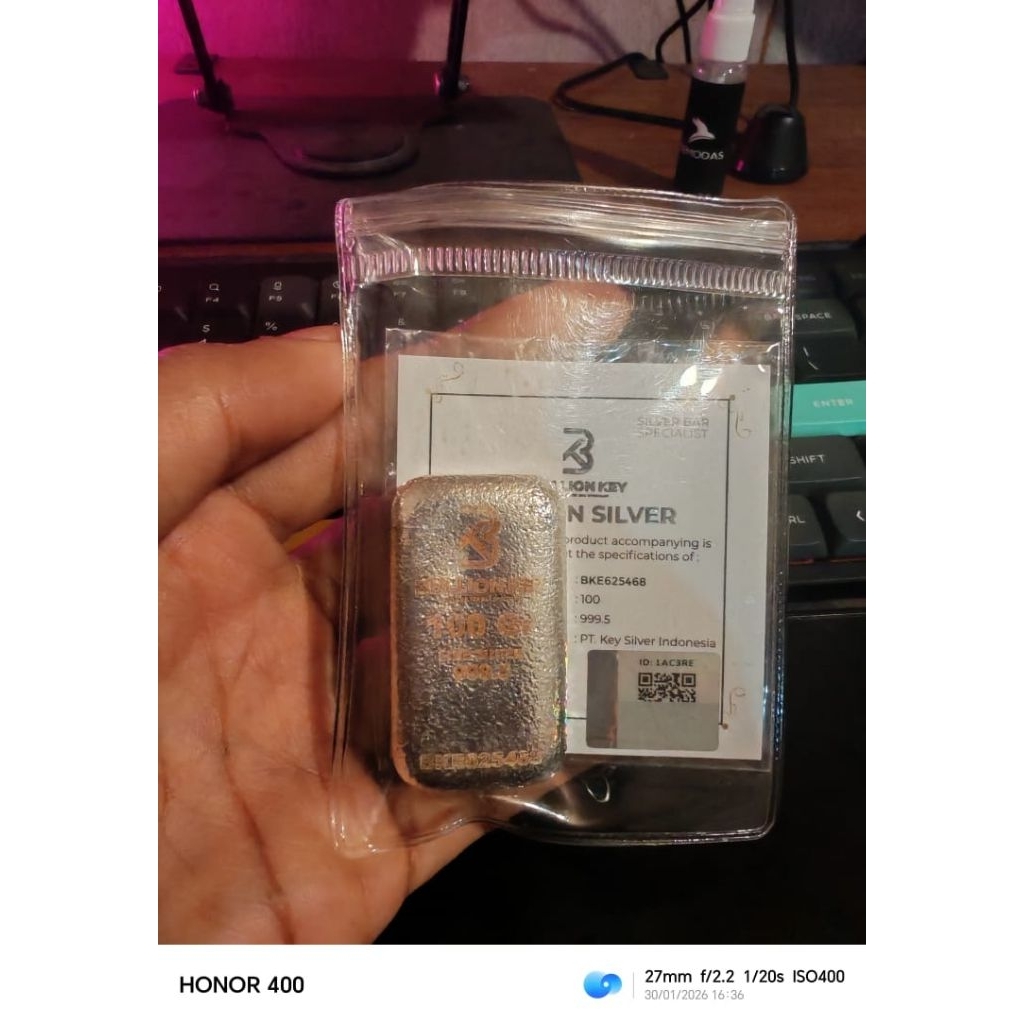 Bullionkey Silver 100 gram Logam Mulia