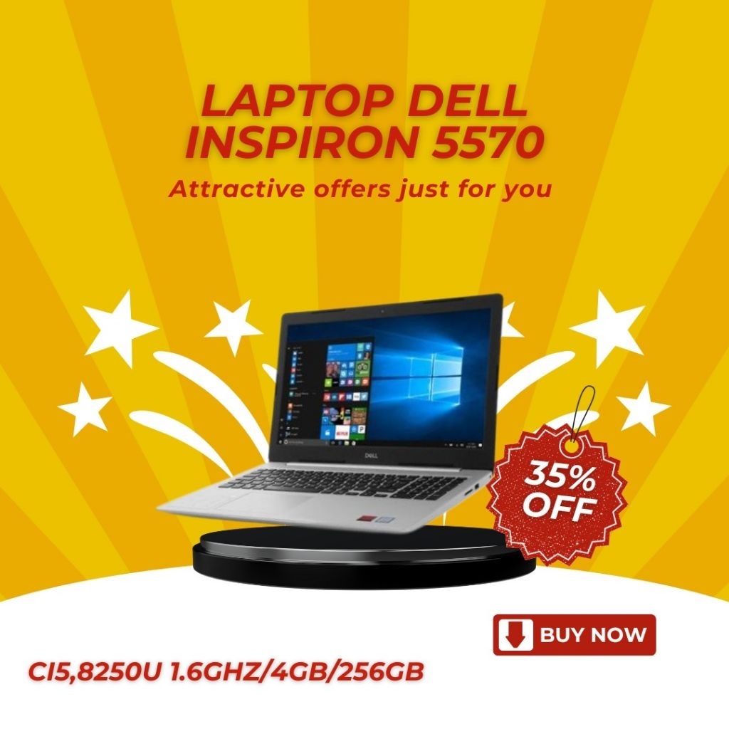 Laptop Dell Inspiron 5570 Ci5 8250U 1.6GHz Ram 4GB Ssd 256GB