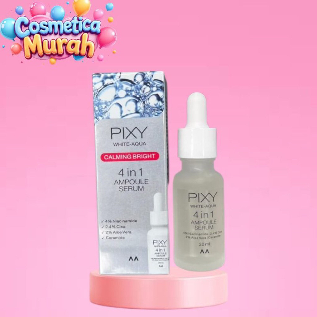 ic.ex] PIXY white aqua calming bright 4in1 ampole serum 20 ml cerah sehat kulit glowing dan kenyal