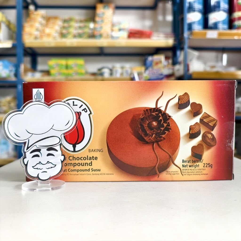 Tulip Milk Compound Chocolate 225Gr / Coklat Susu Tulip / Coklat Batang Tulip