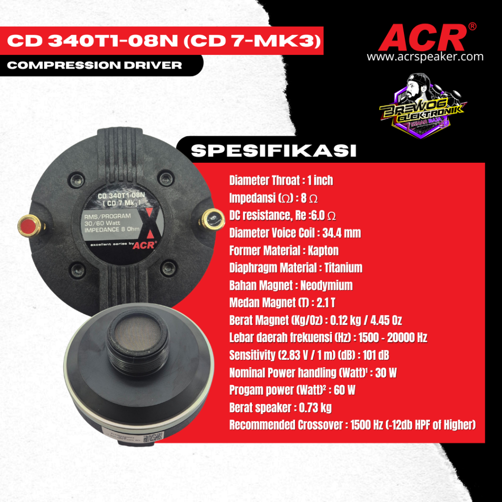 ORIGINAL PRODUK BREWOG SINAR BAJA TWEETER