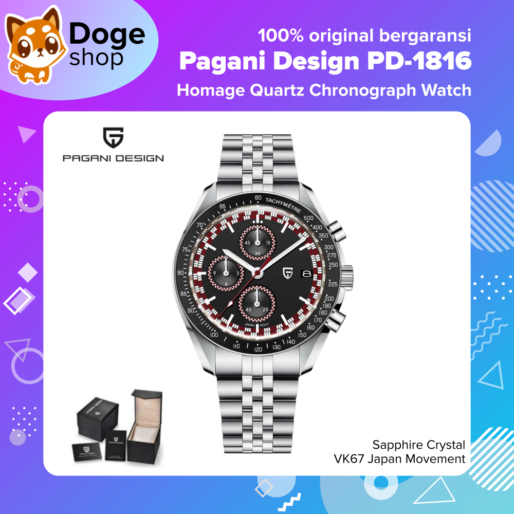 Pagani Design PD-1816 Quartz Chronograph VK67 Japan Movement Wactch Jam Tangan Homage PD1816