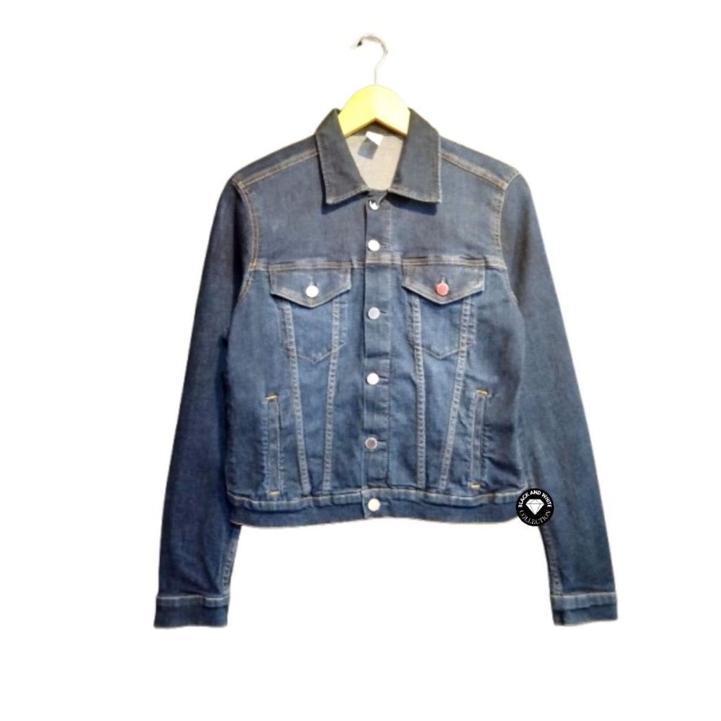H & M DENIM WOMAN'S JACKET/JAKET WANITA BLACK WHITE COLLECTION