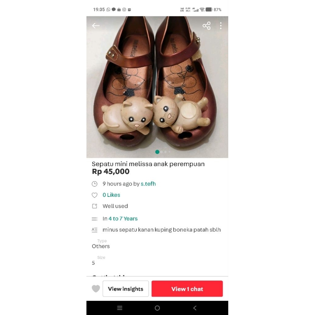 sepatu anak mini melissa preloved