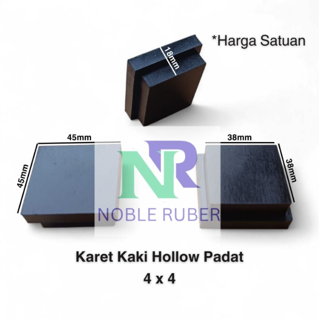 KARET KAKI KURSI MEJA HOLLOW 4X4 PADAT/karet tapak kaki/karet alas kaki meja/ kursi hollow