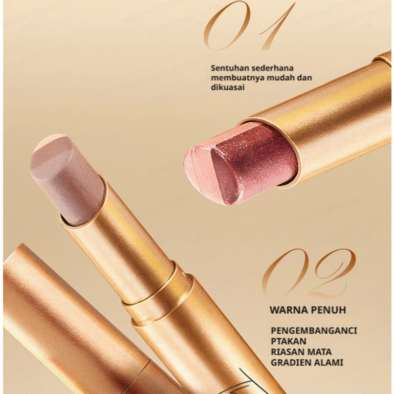 COD[Waterproof/Mudah Diaplikasikan]stik eyeshadow tiga warna dengan glitter gradien/Stik Eyeshadow E