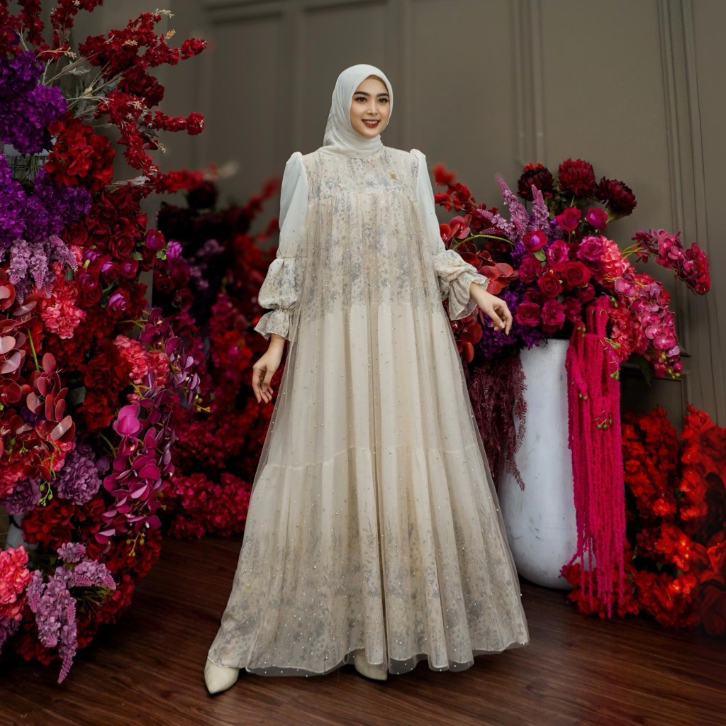 LUNNA set hijab , tille mutiara mix ceruty babydoll by Dumma