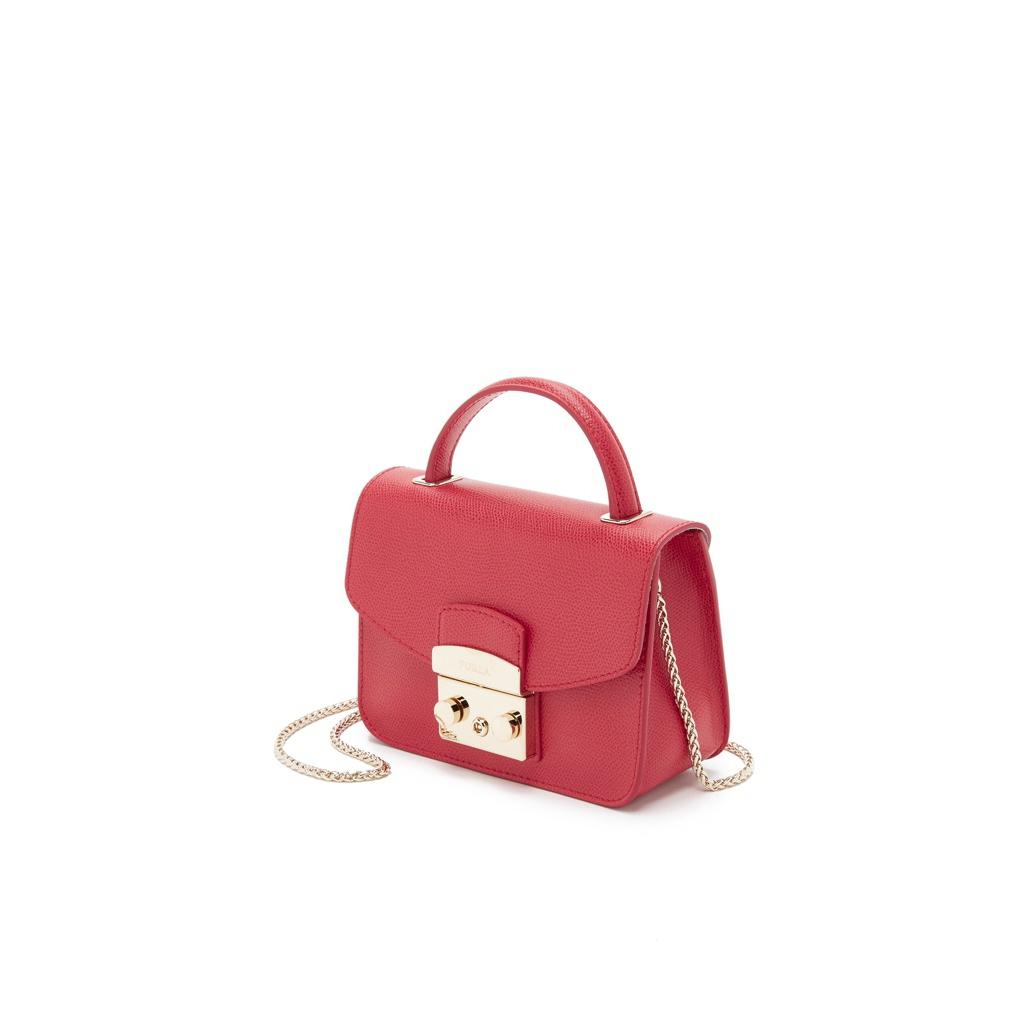 PL Furla Metropolis Top Handle Mini Cross Body Bag - Ruby in Red