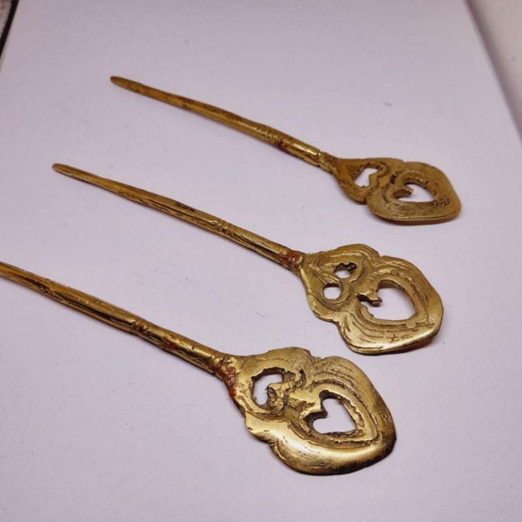 Tusuk konde kembang bahan Kuningan