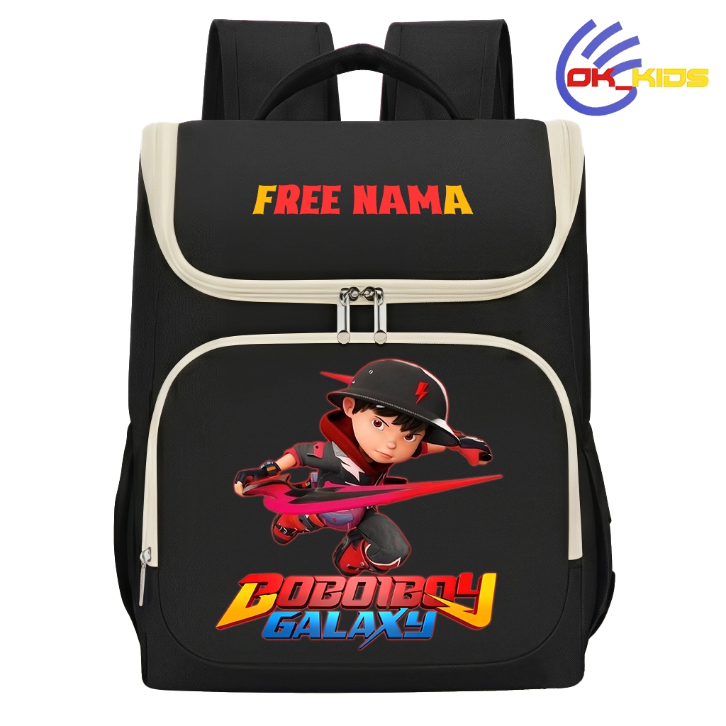 Tas Ransel Anak Tahan Air Cordura D300 - Tas Boboiboy Galaxy Halilintar Gratis Cetak Nama