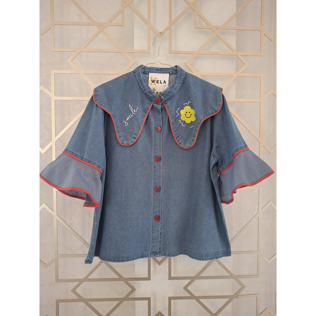 ALLURA Denim Shirt || Kemeja Denim Wanita || Kemeja Denim Casual || Kemeja Wanita Casual || Denim Sh