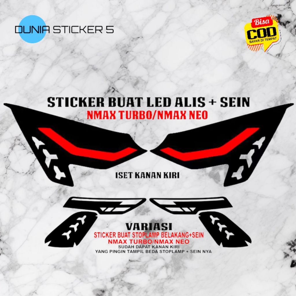 Sticker Variasi Lampu Depan Belakang Yamaha Nmax Turbo/Nmax Neo
