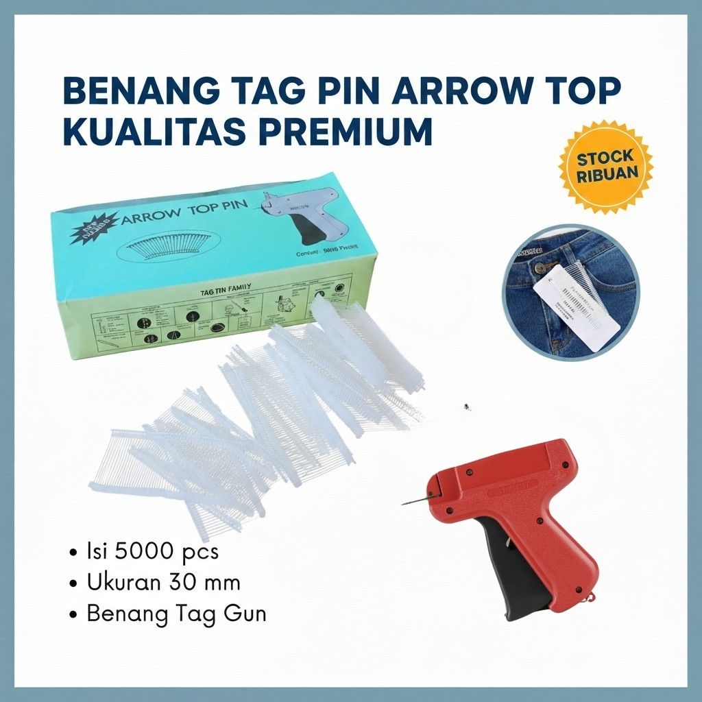 Top Pin | Refill Isi Tag Gun Label Pakaian | Bestop Pin Isi 5000pcs