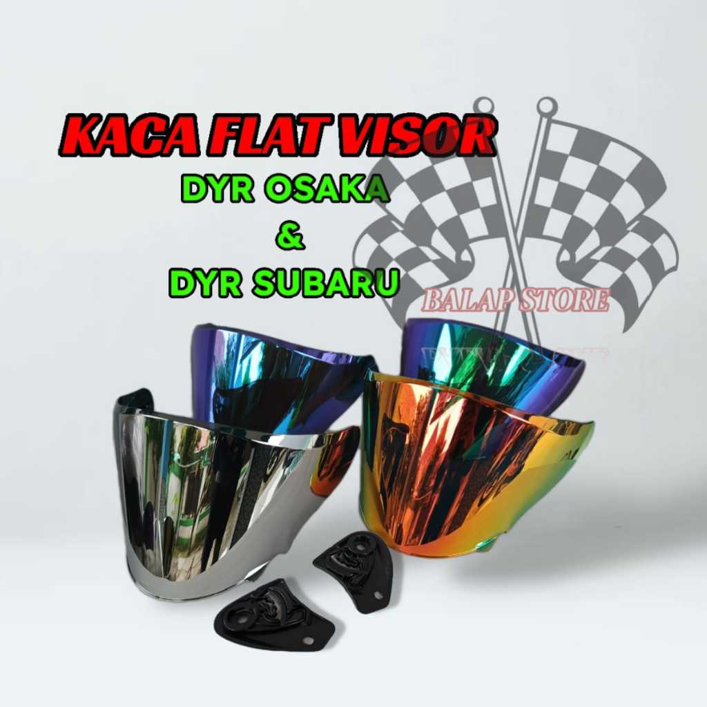 Kaca Helm DYR SUBARU, kaca helm flat DYR OSAKA, Flate Visor, free rachet